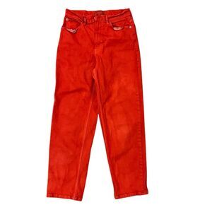 Everlane Way High Jeans Straight Leg High Rise Red Dyed Womens 28 Tall